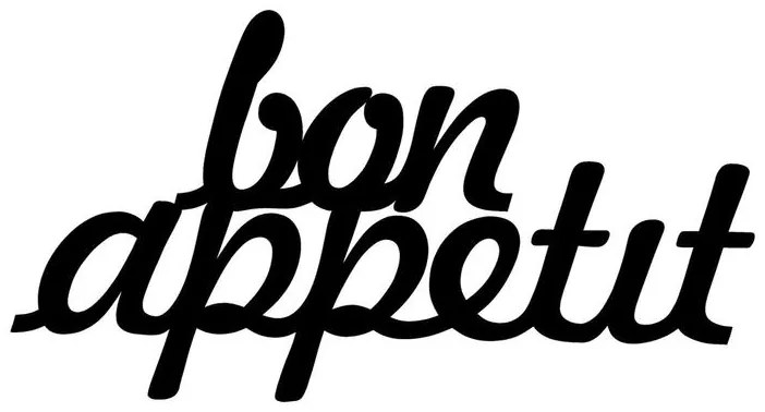 Fém fali dekoráció, Bon Appetit 1 - Fekete