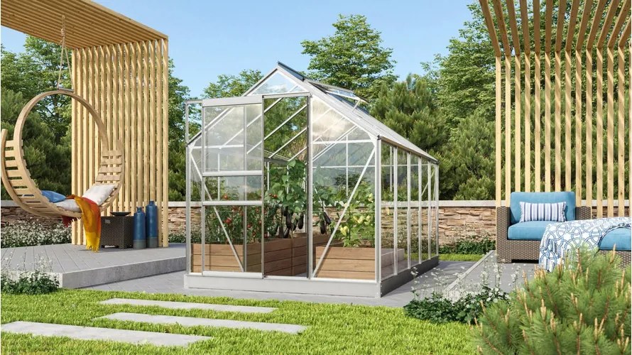 üvegház VITAVIA VENUS 6200 tiszta üveg 3 mm ezüst színű LG1028