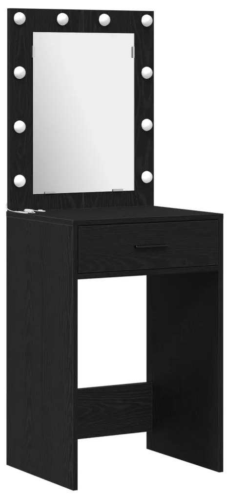 Öltözködőasztal fiókkal 2 pcs Fekete 50 x 41 x 135 cm Faanyag