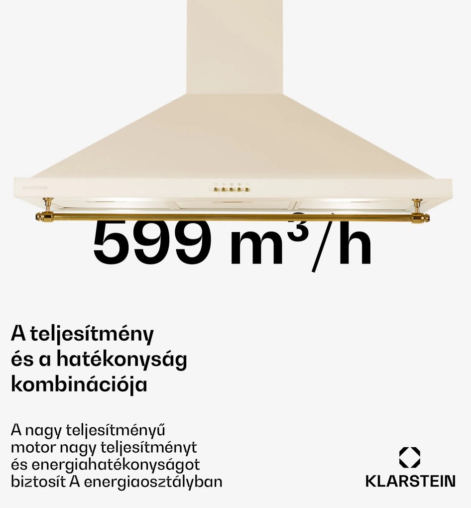 Klarstein Montblanc 90, páraelszívó, 599 m³/ó, 165 W, 2 x 1,5 W, LED, díszléc