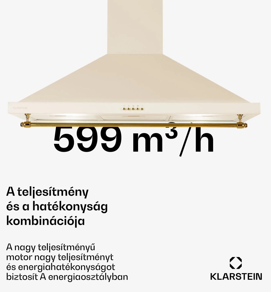 Klarstein Montblanc 90, páraelszívó, 610 m³/ó, 165 W, 2 x 1,5 W, LED, díszléc