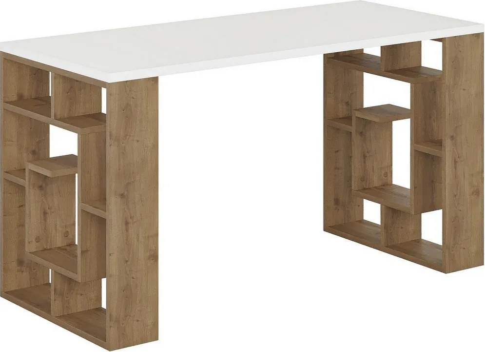 Maze White and Dark Oak íróasztal