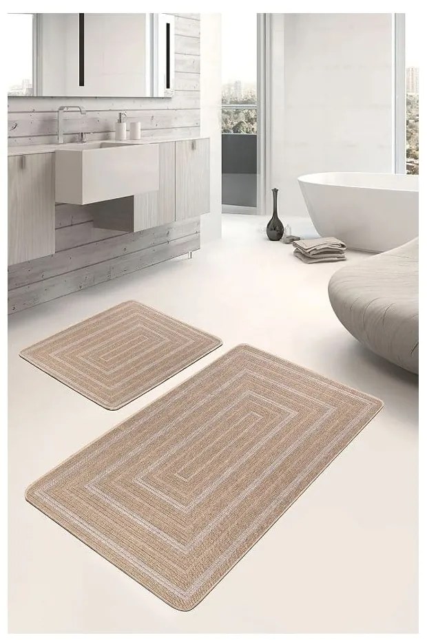 Barna fürdőszobai kilépő szett 2 db-os 60x100 cm – Mila Home