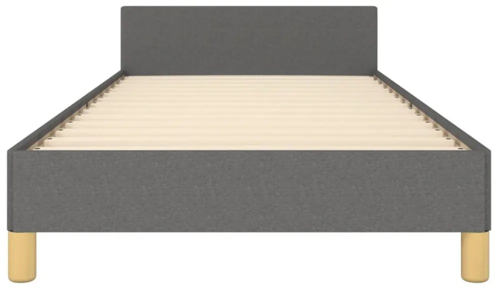 sötétszürke szövet ágykeret matrac nélkül 90x190 cm