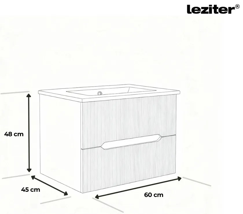 Trent 60 alsó fürdőszobabútor kerámia mosdóval 2 fiókos, fehér