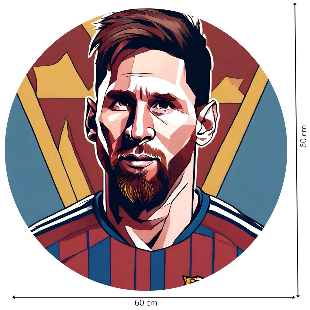 PIPPER. Kör alakú falmatrica "MESSI" Méret: 100cm