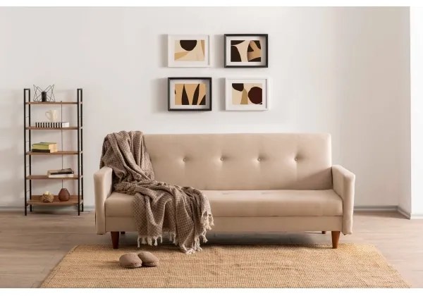 Kétszemélyes kanapé NARA krémszínű/bézs