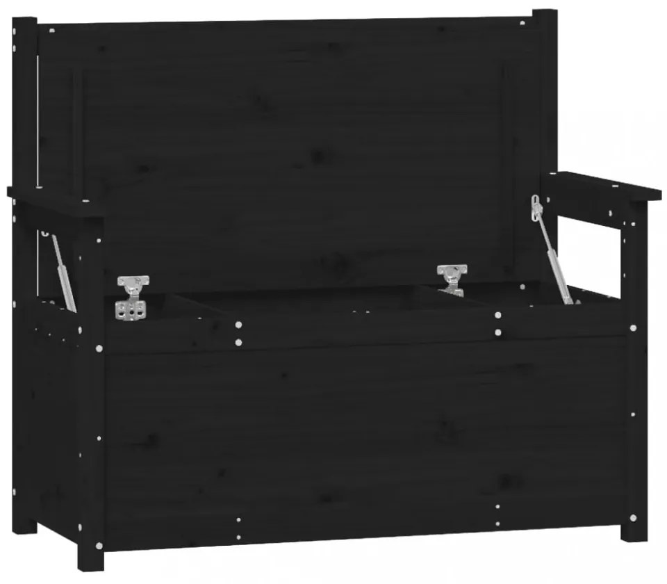 fekete tömör fenyőfa pad 112,5 x 51,5 x 96,5 cm