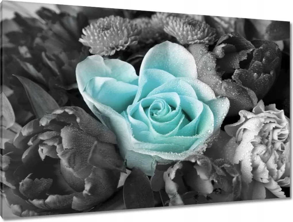 Vászonkép 120x80 Türkiz rózsa