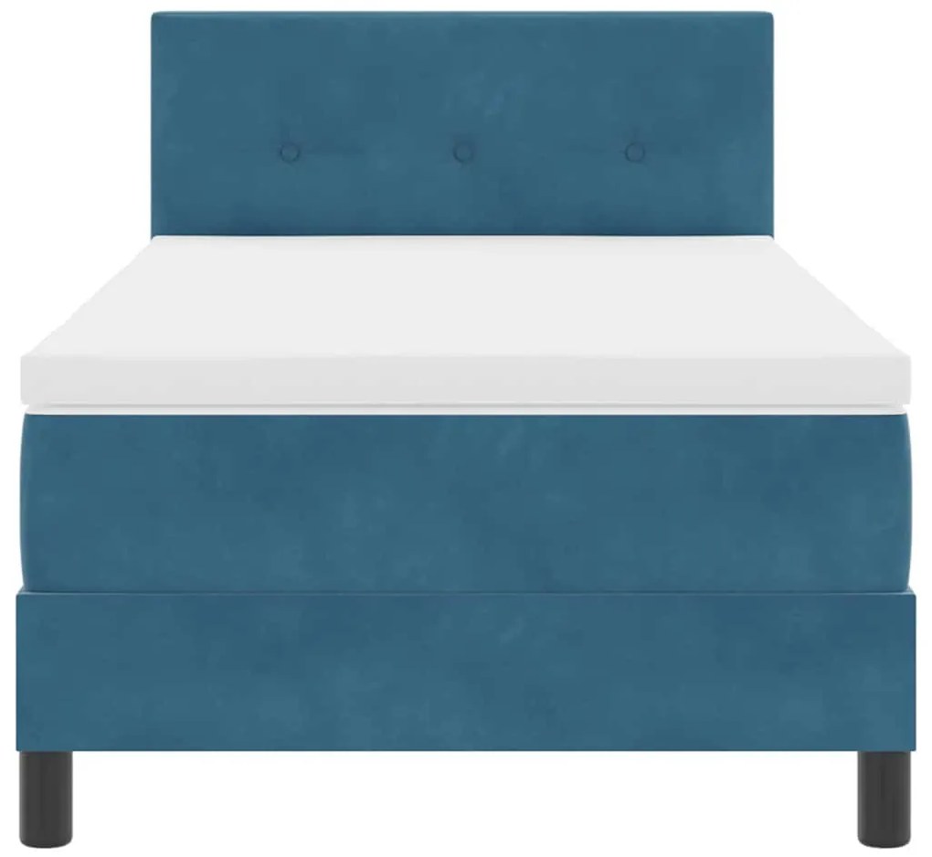 Rugós ágy matraccal matracmal Sötétkék 90 x 200 cm szövet