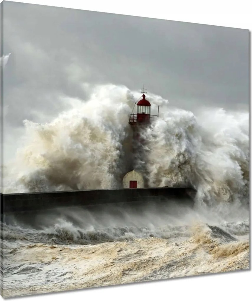 Vászonkép 80x80 Világítótorony Vihar