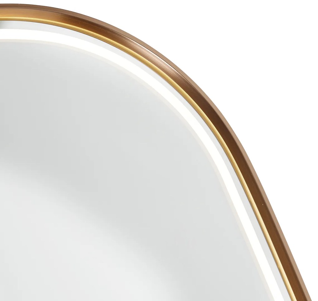 Fürdőszobai tükör rózsaarany LED-del és érintős dimmerrel - Geraldien