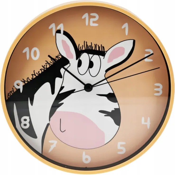 Narancssárga Falióra Zebra Gyerekszobába Ø 20 CM