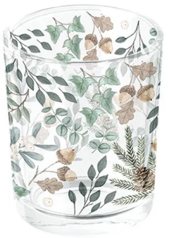 Karácsonyi üveg mécsestartó 5,5x6 cm Collection of Leaves