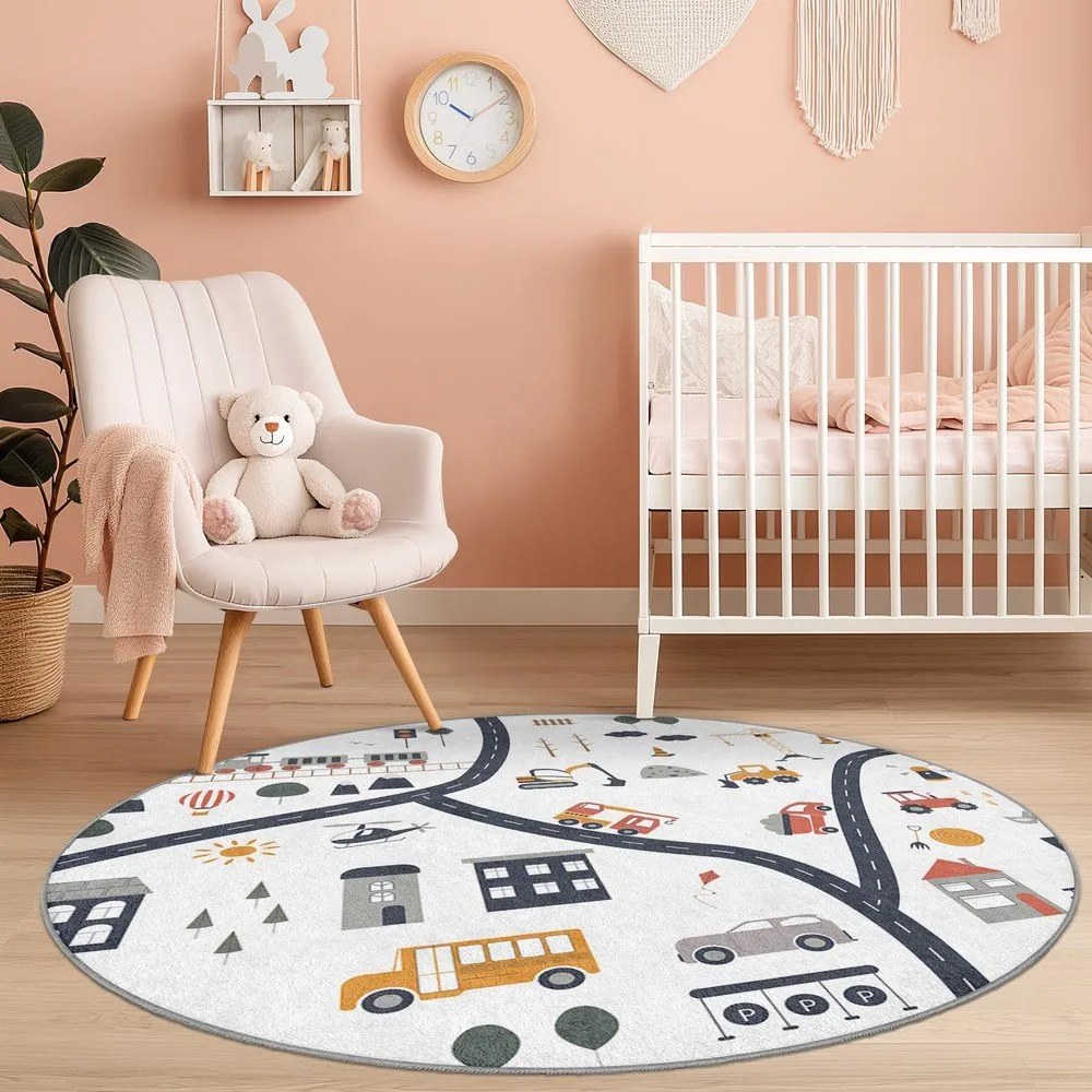 Mosható gyerek játszószőnyeg ø100 cm World Around Me – Mila Home