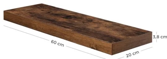 SHELFY fali polc, barna