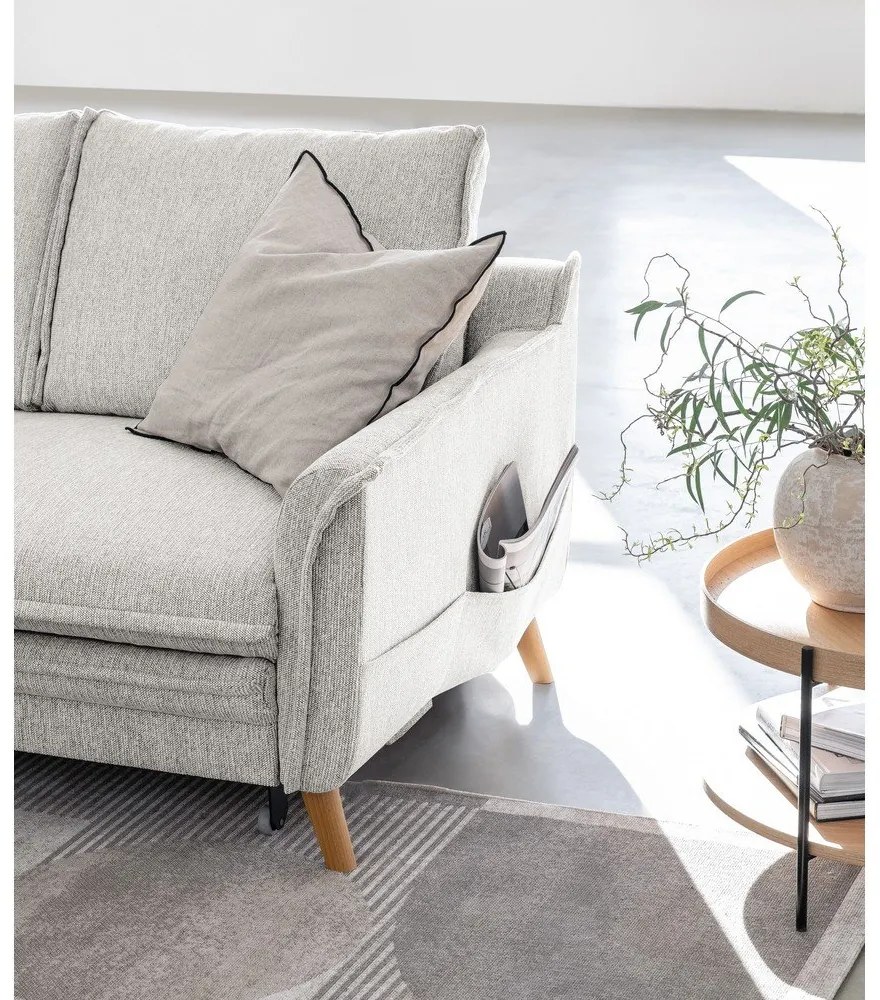 Bézs kinyitható sarokkanapé (bal oldali) Charming Charlie – Miuform