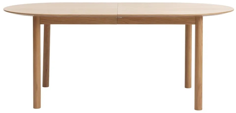 Natúr színű bővíthető étkezőasztal tölgyfa dekoros asztallappal 100x190 cm Gallina – Unique Furniture