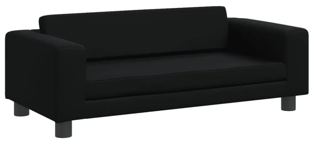 fekete gyerek bársonykanapé lábzsámollyal 100x50x30 cm
