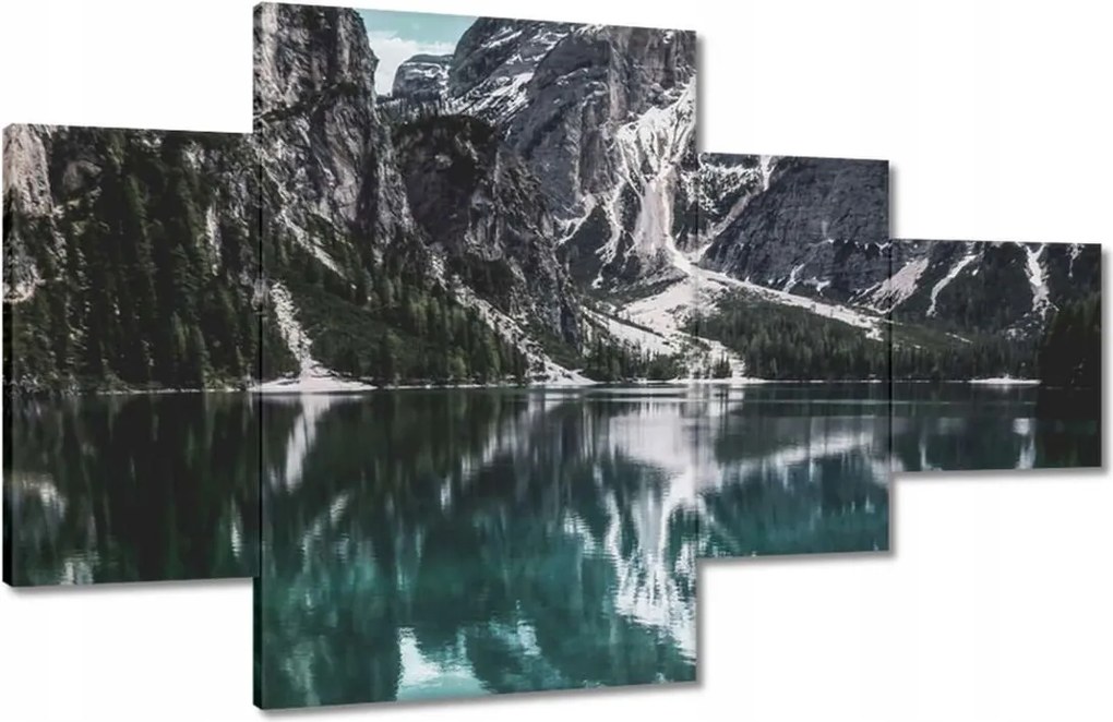 Vászonkép 130x80 Tó az Alpokban Hegyek