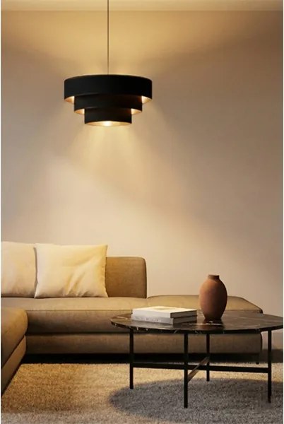 BRILAGI - LUNETA kábeles függőlámpa 1xE27/60W/230V, átmérő 40 cm, fekete/arany