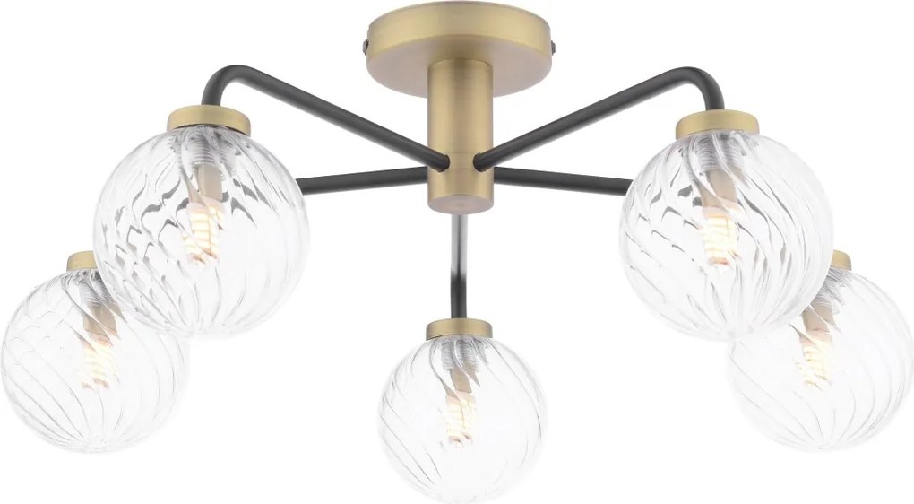 Dar Lighting modern mennyezeti lámpa lainey matt fekete darlai5454-03