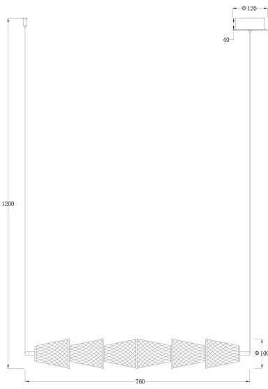 LED Csillár zsinóron SANSA LED/11W/230V arany/átlátszó