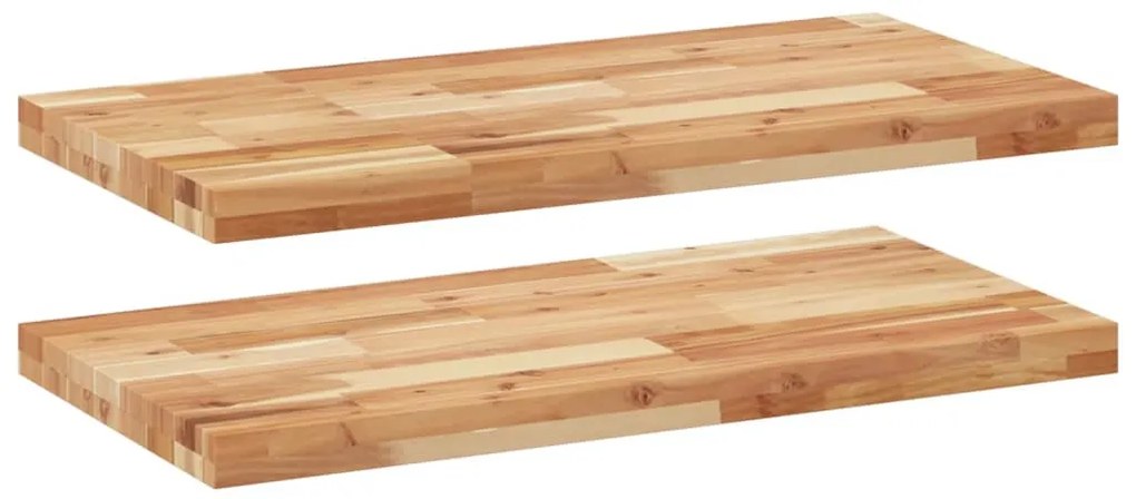 2 db olajbevonatú tömör akácfa függőpolc 100 x 40 x 4 cm