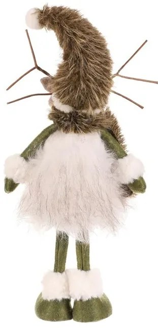 Karácsonyi dekoráció Álló szarvas, magasság 45 cm,zöld/fehér