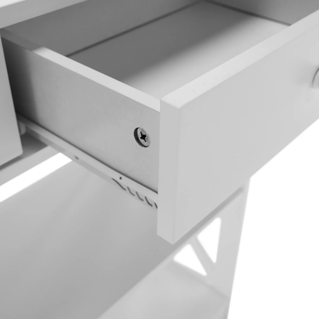 Konzolasztal, fehér, LOMIR