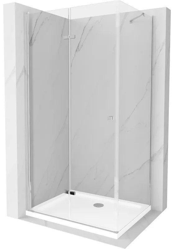 Mexen Lima zuhanykabin 120x100cm, 6mm üveg, króm profil - átlátszó üveg + Vékony zuhanytálca - 856-120-100-00-00-4010