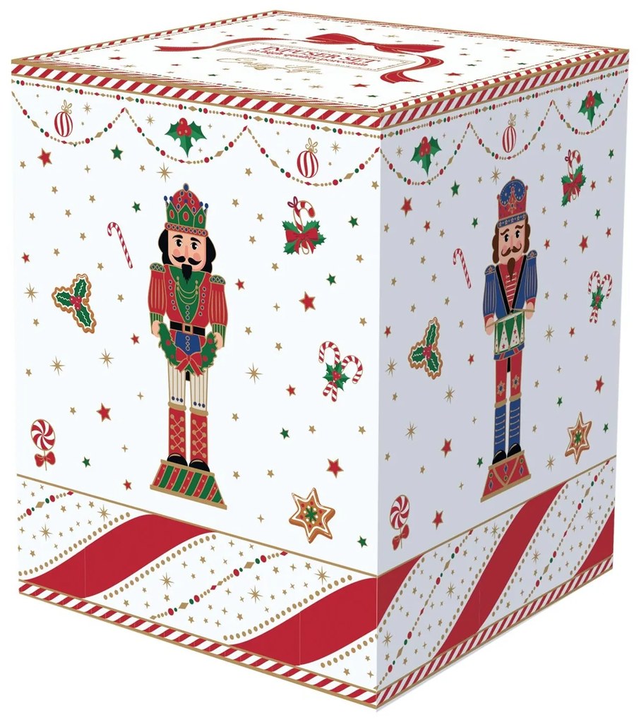 Karácsonyi porcelán szűrős bögre tetővel díszdobozban Nutcracker Twist