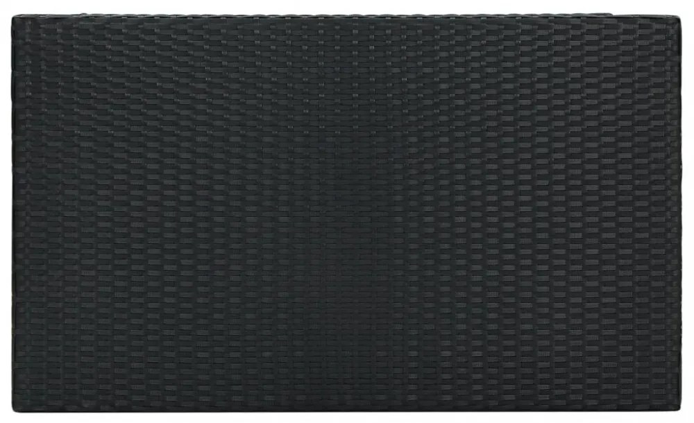 fekete polyrattan kerti bárasztal 100 x 60,5 x 110,5 cm