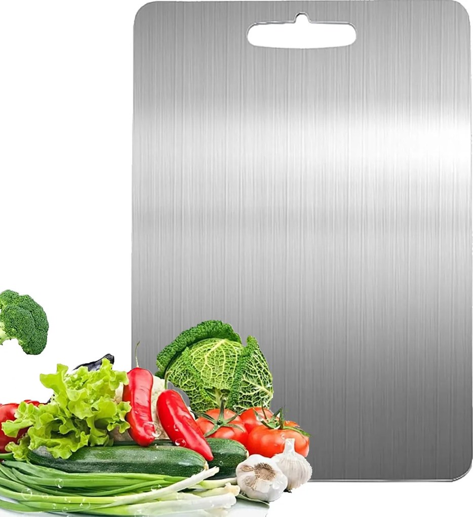 Acél Vágódeszka 46X30CM – Bpa Nélkül, Húsokhoz, Zöldségekhez És Péksüteményekhez