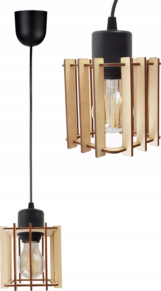 Függő Lámpa Túlnyúló mennyezeti csillár Loft Fa 1