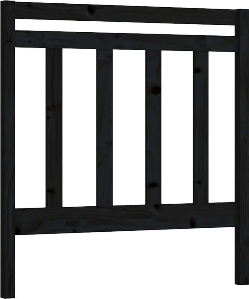 vidaXL fekete tömör fenyőfa ágy fejtámla 81 x 4 x 100 cm
