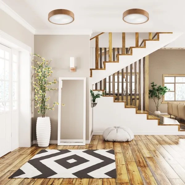 OAK mennyezeti lámpa 2xE27/60W/230V tölgy, Ø 37,5 cm