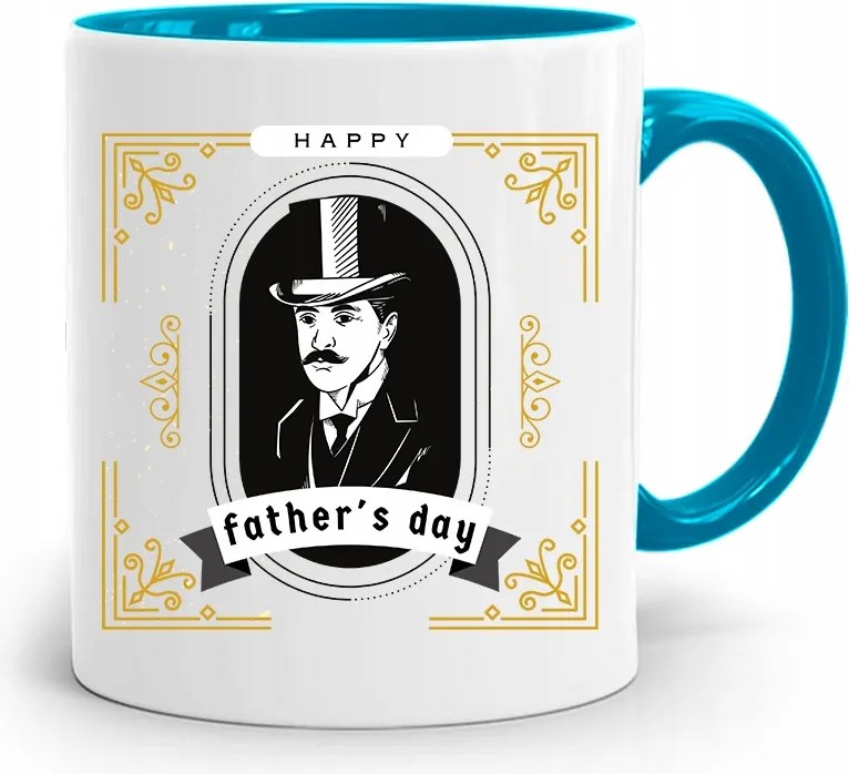 Kék Bögre Apának Happy Father's Day fényképes nyomtatással