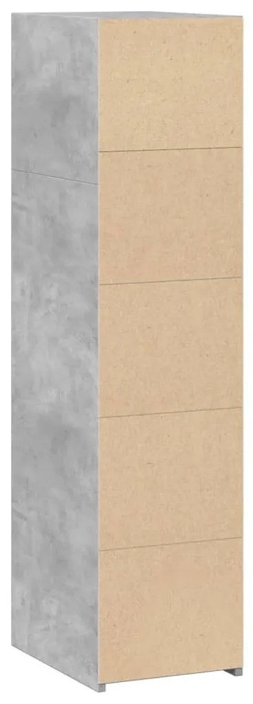 betonszürke szerelt fa magasszekrény 30 x 41 x 124 cm