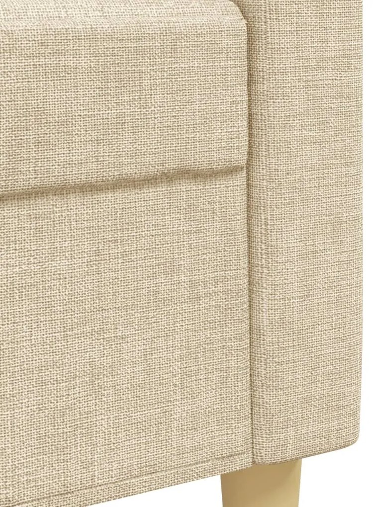 4 részes krémszínű szövet ülőgarnitúra lábtartóval/párnával