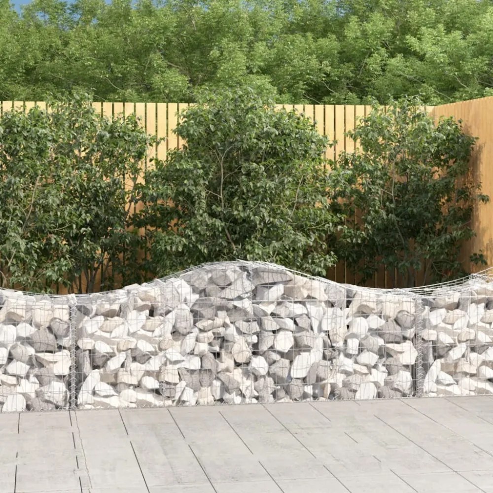 vidaXL 7 db íves horganyzott vas gabion kosár 200x50x60/80 cm