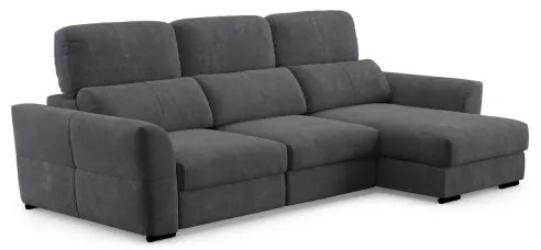 Univerzális, kihúzható háromüléses sarokkanapé tárolóval TRENTO antracit