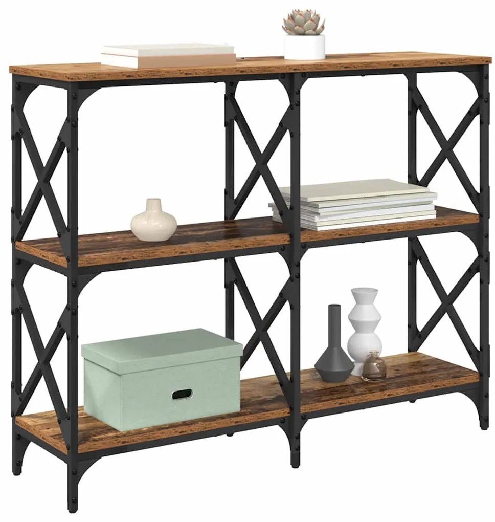 vidaXL Konzolasztal Öreg fa 100 x 28 x 80,5 cm Faanyag