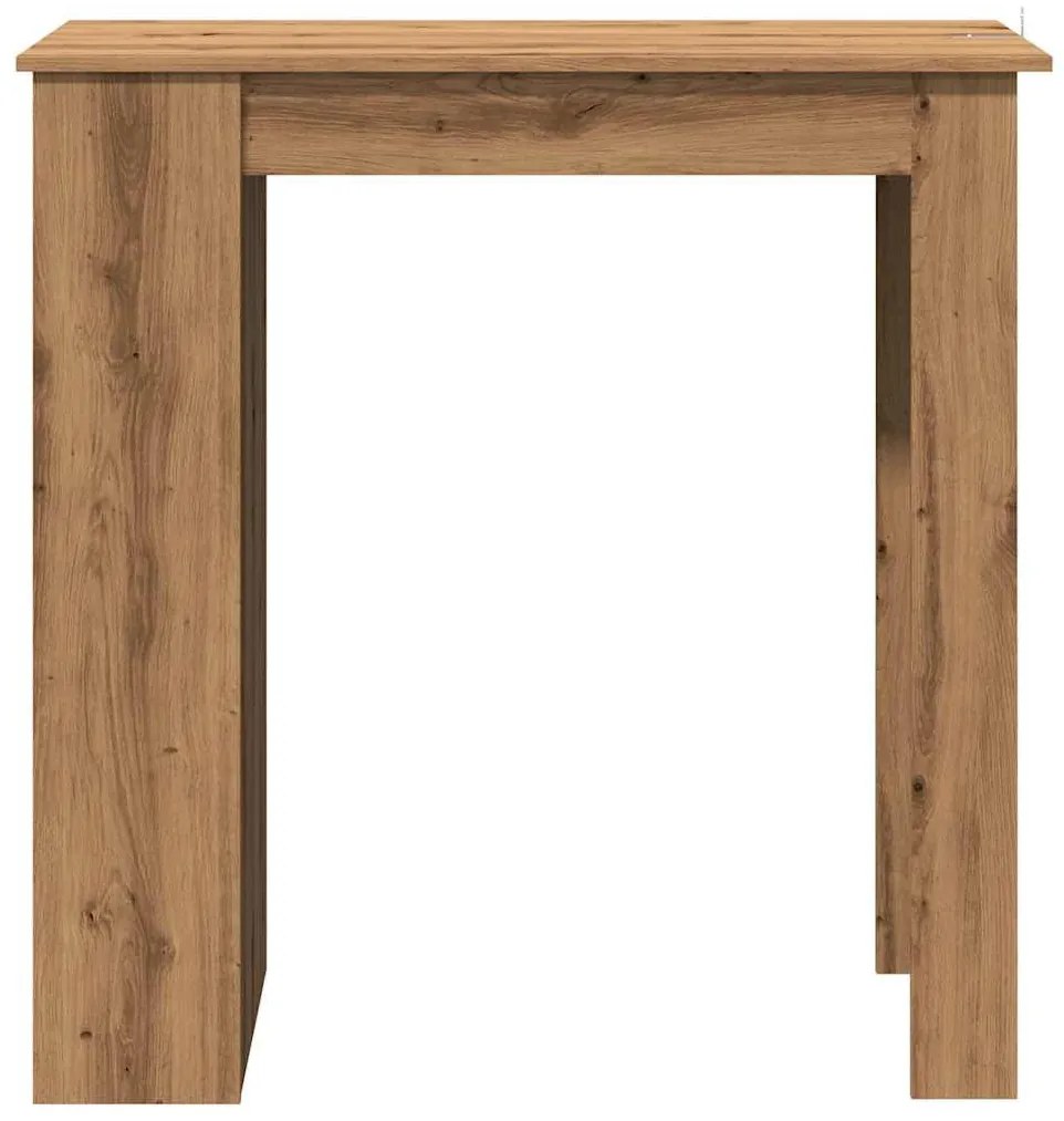kézműves tölgy szerelt fa bárasztal polccal 102x50x103,5 cm