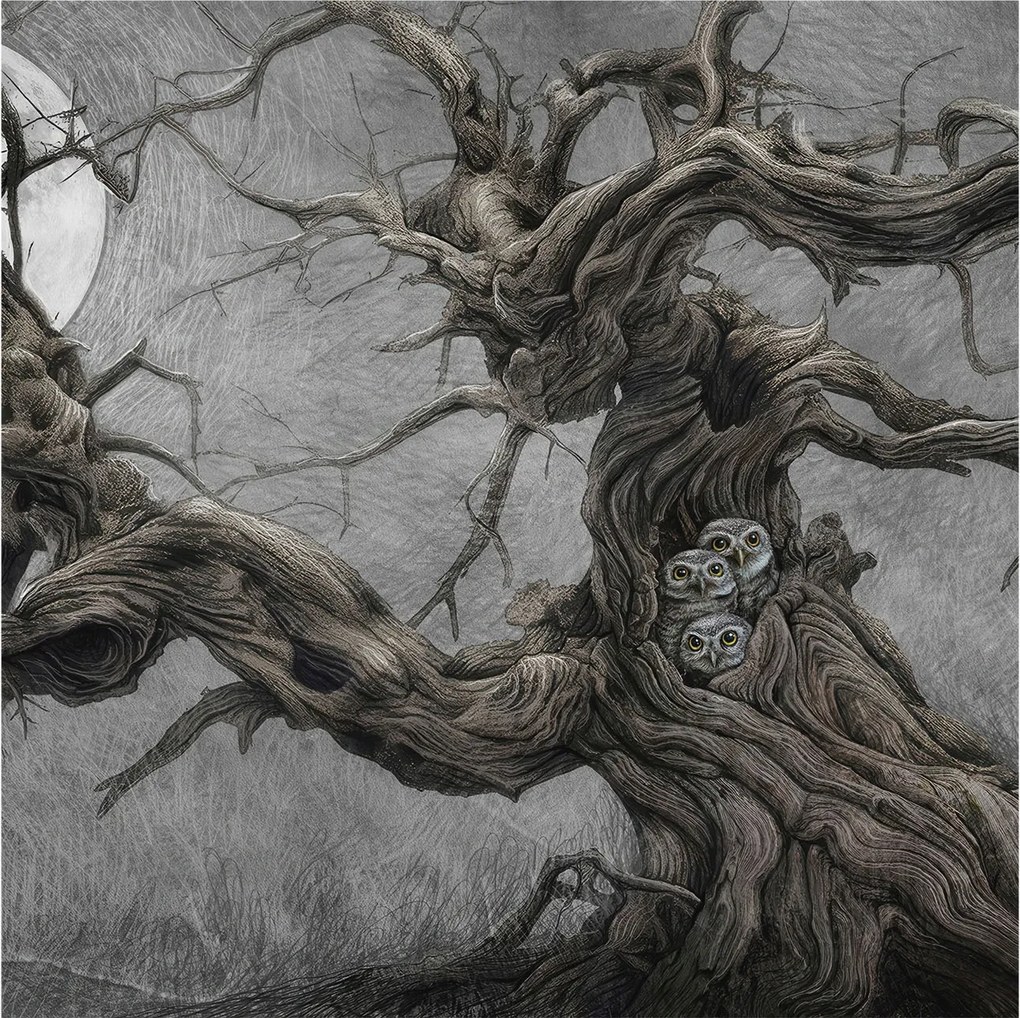 Flizelina fotótapéta Nappaliba és Hálószobába Rejtélyes bagoly 250x250