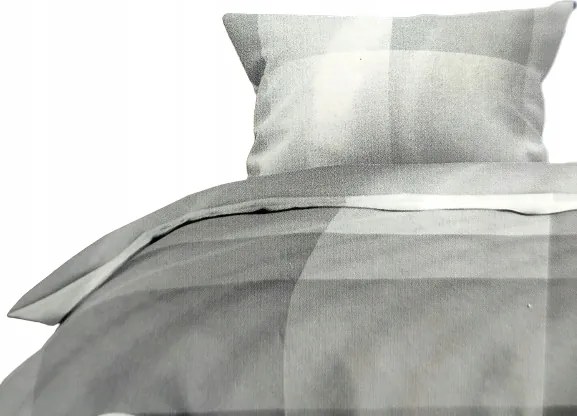 Mikroszálas szatén ágyneműhuzat Smukee 220x200 szürke négyzetek kétoldalas 538