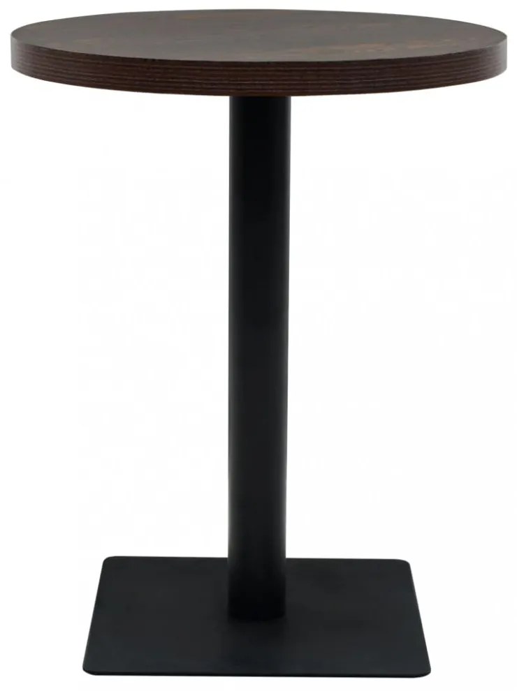 kerek, sötét hamuszínű MDF/acél bisztró asztal 60 x 75 cm