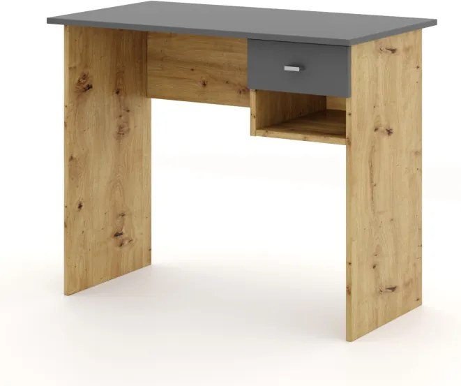 Íróasztal 1 fiókkal Artisan tölgy / antracit színkombinációban – COLIN