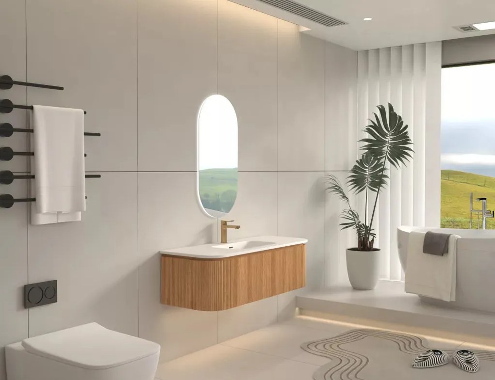 AREZZO design SIERRA 120 cm-es Fürdőszoba alsószekrény 1 fiók, 2 ajtó, tölgy