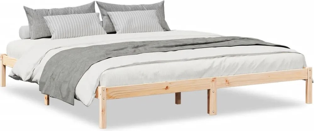 vidaXL tömör fenyőfa extra hosszú ágykeret matrac nélkül 180 x 220 cm